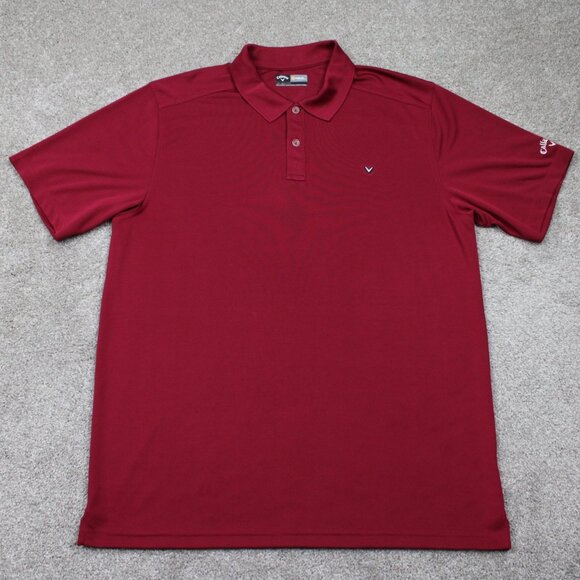 Callaway Opti-Dri Polo Shirt Adult 2XL XL Red Short Sleeve Golf Pullover Stretch - Picture 1 of 11
